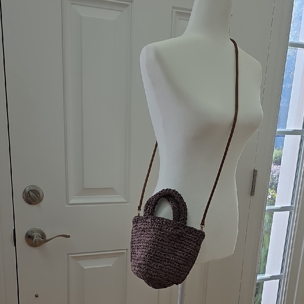 J. Crew Brown Woven Crossbody Bag